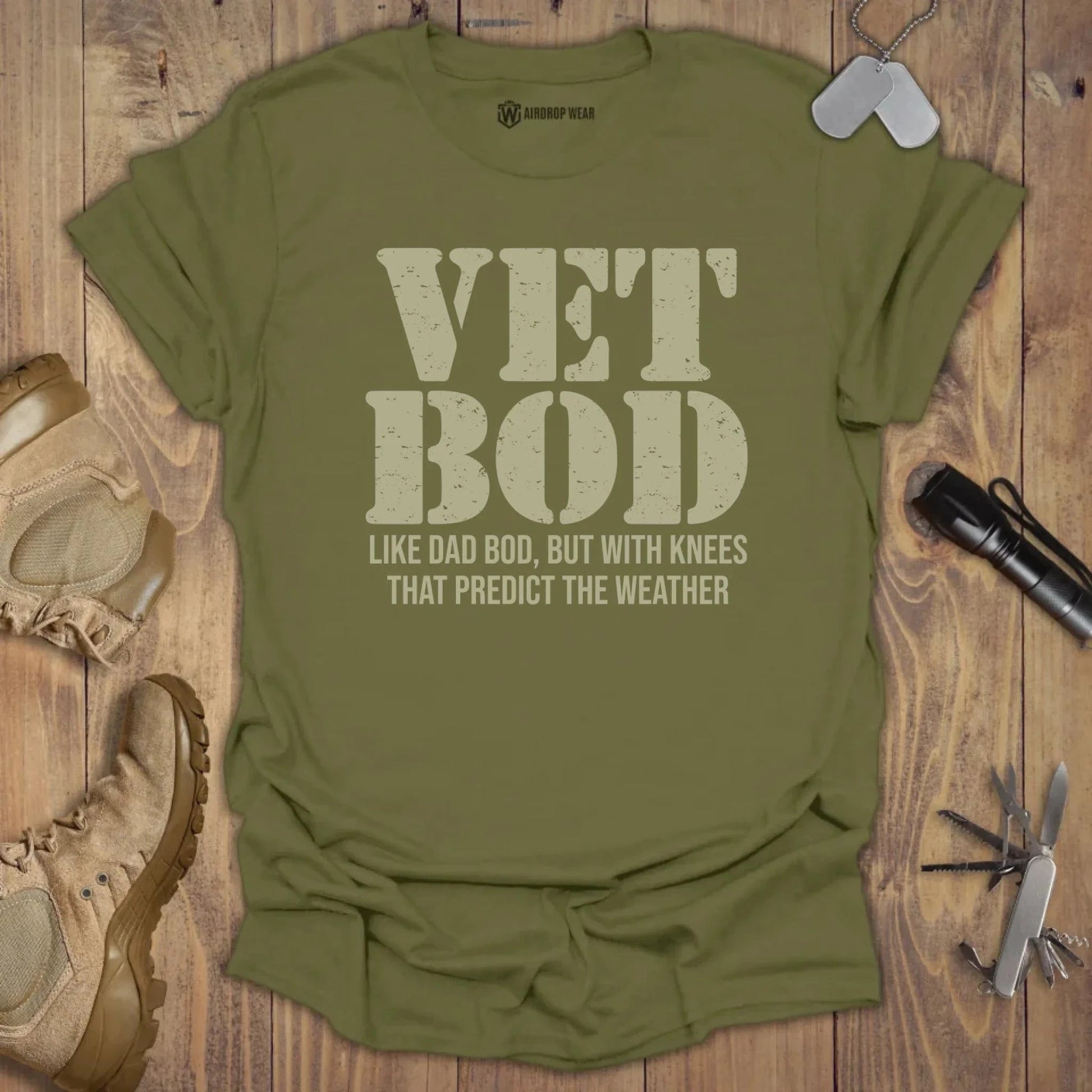 Vet Bod Predict Weather T-shirt Military Green