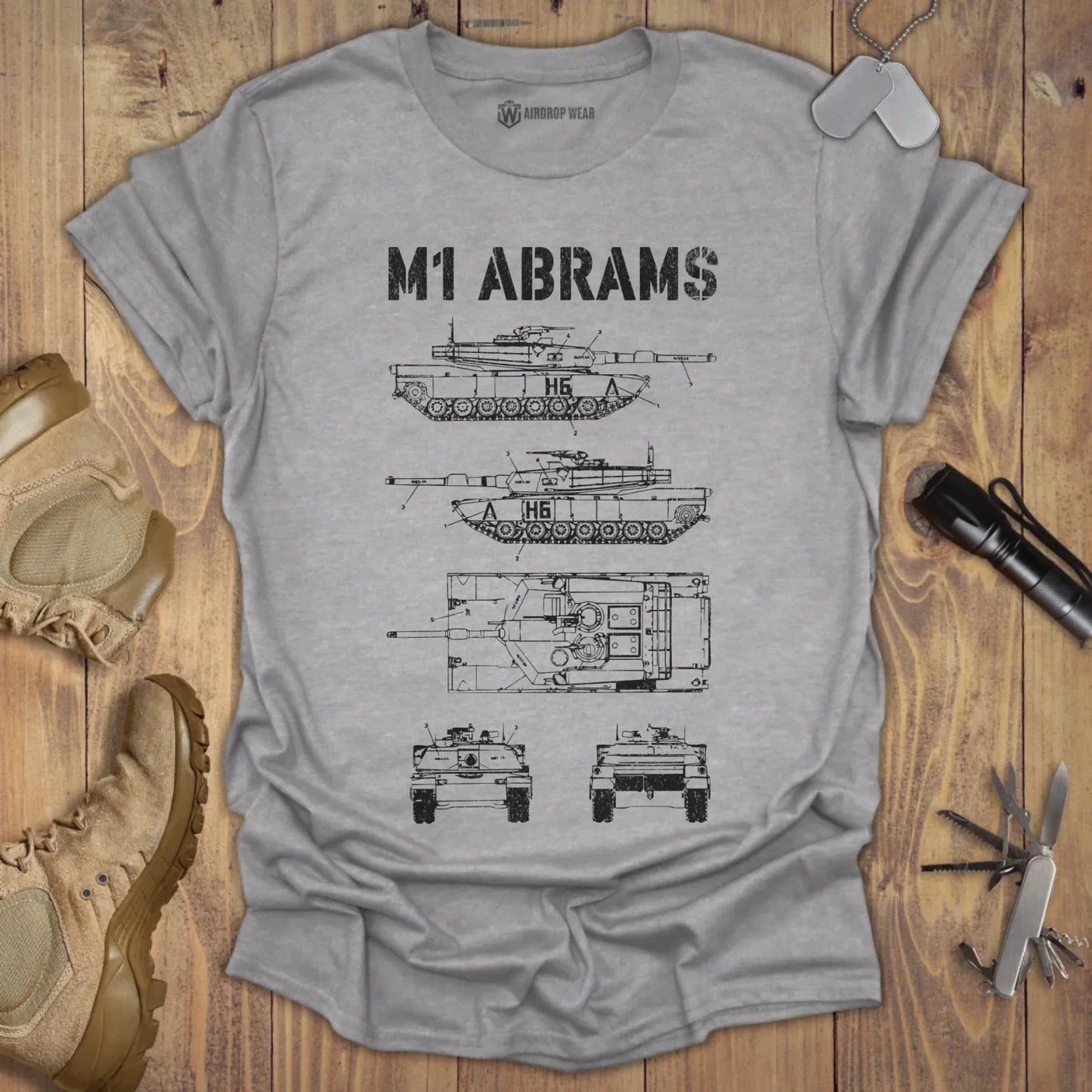 M1 Abrams Blueprint T-shirt Sport Grey