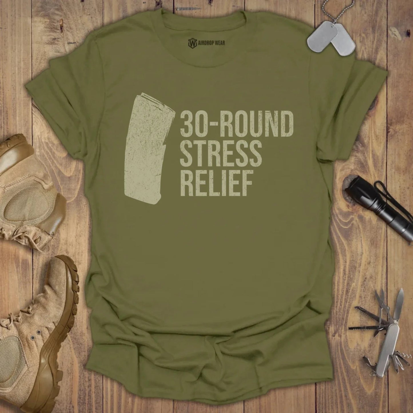 Stress Relief T-shirt Military Green