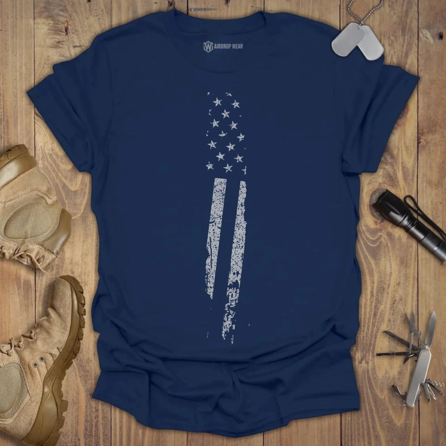 US Flag Monochromatic T-shirt Navy