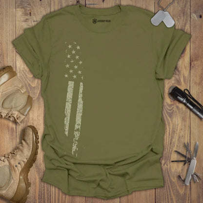 US Flag Monochromatic T-shirt Military Green