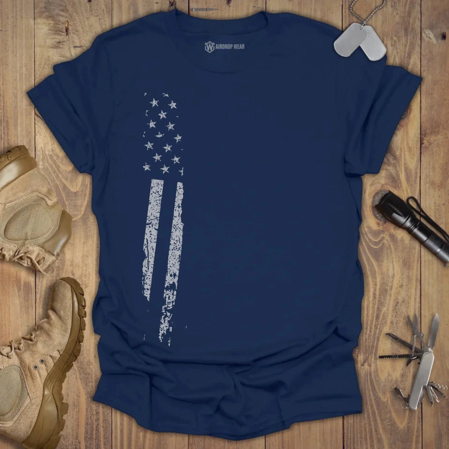 US Flag Monochromatic T-shirt Navy