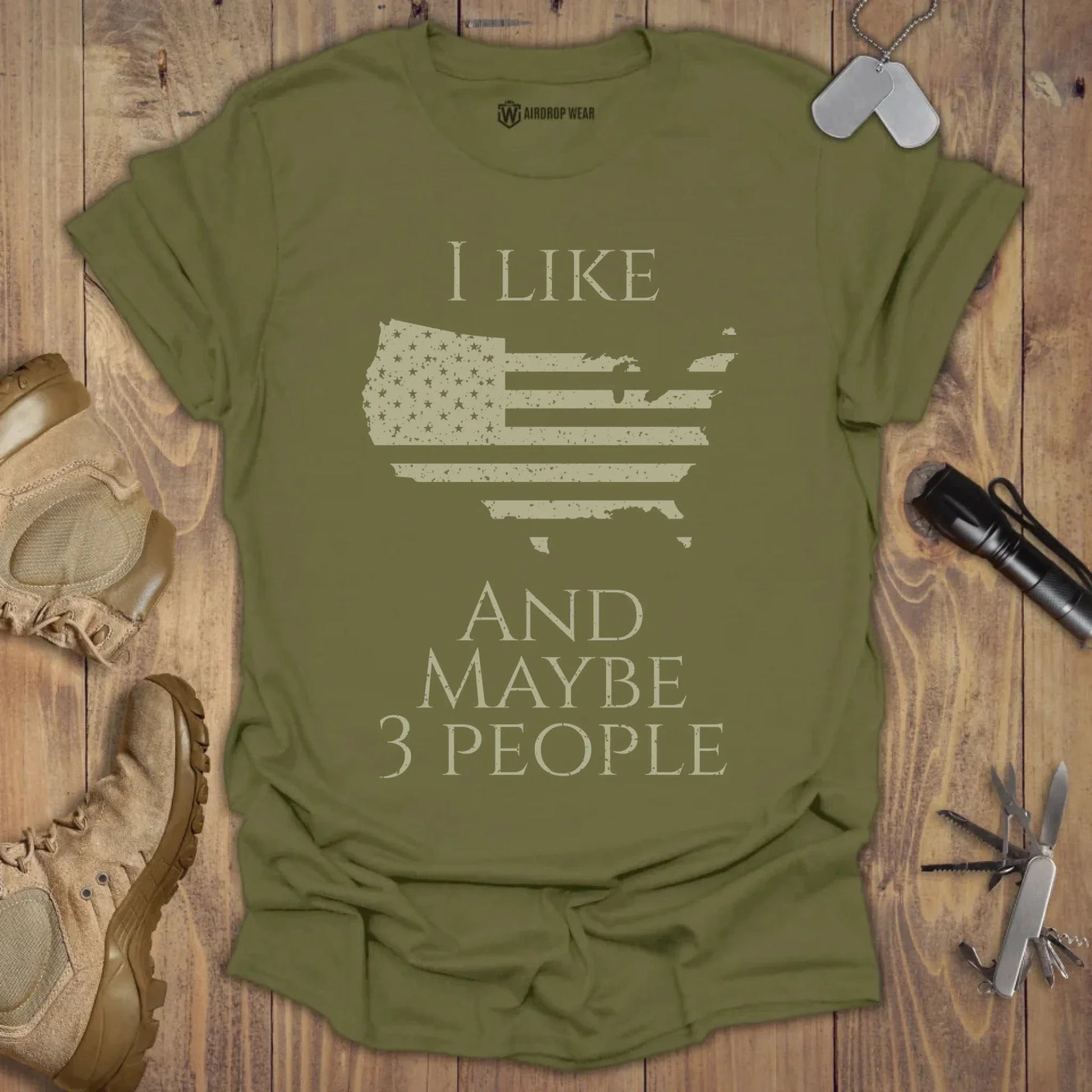 I Like America T-shirt Military Green