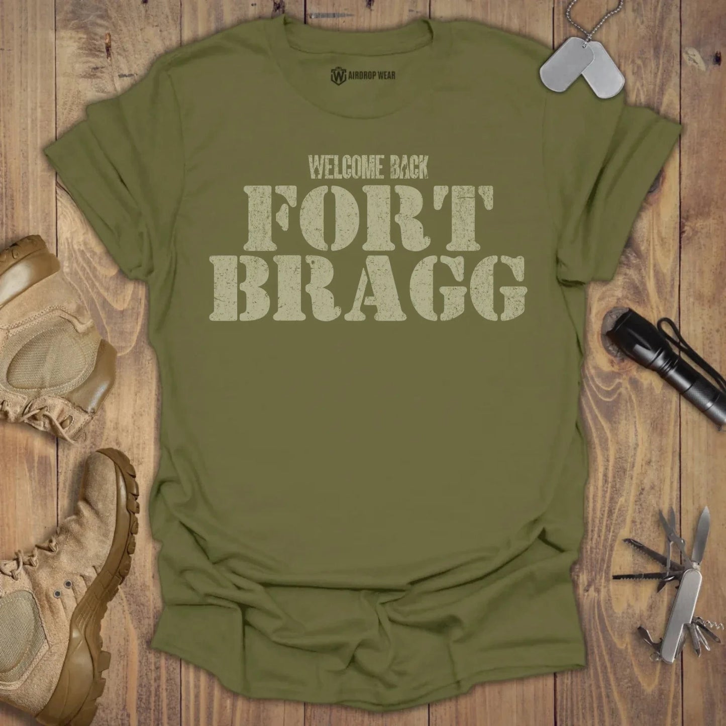 Welcome Back Fort Bragg T-shirt Military Green