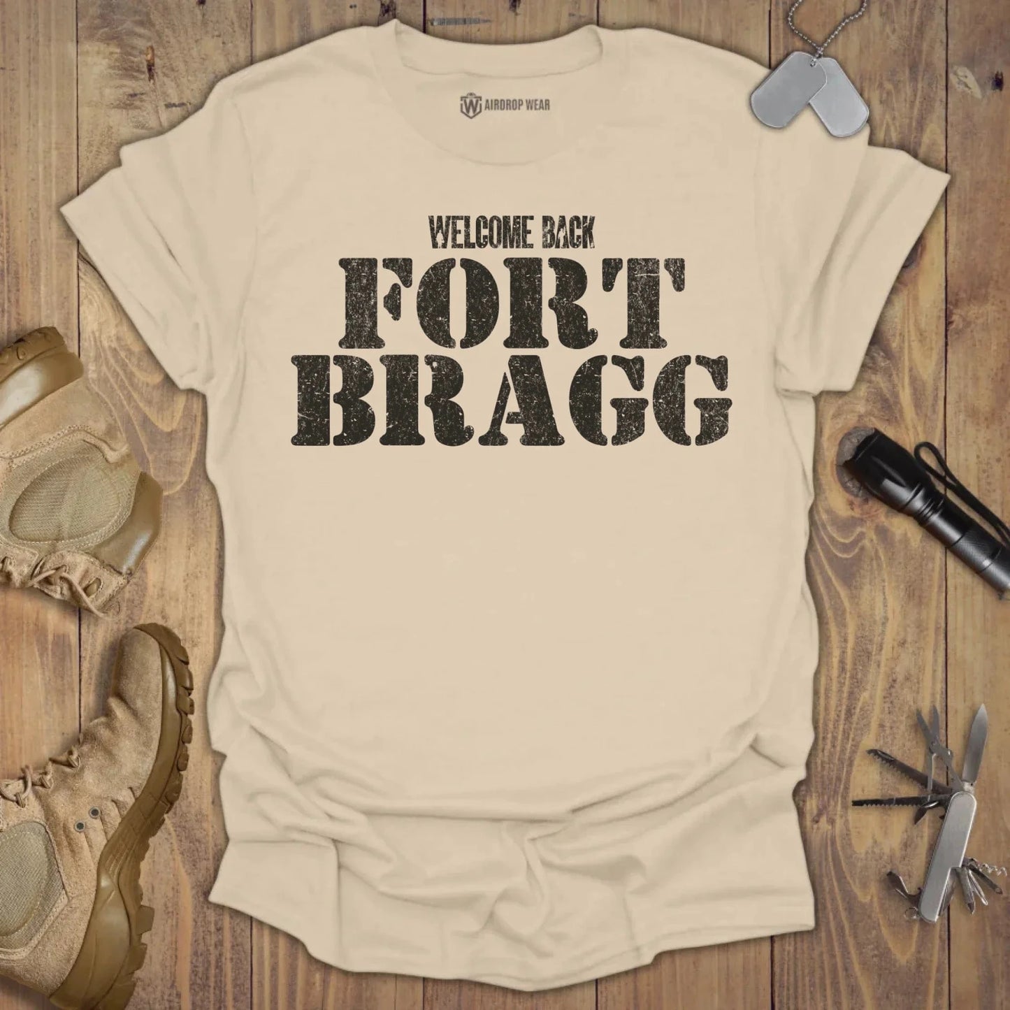 Welcome Back Fort Bragg T-shirt Sand
