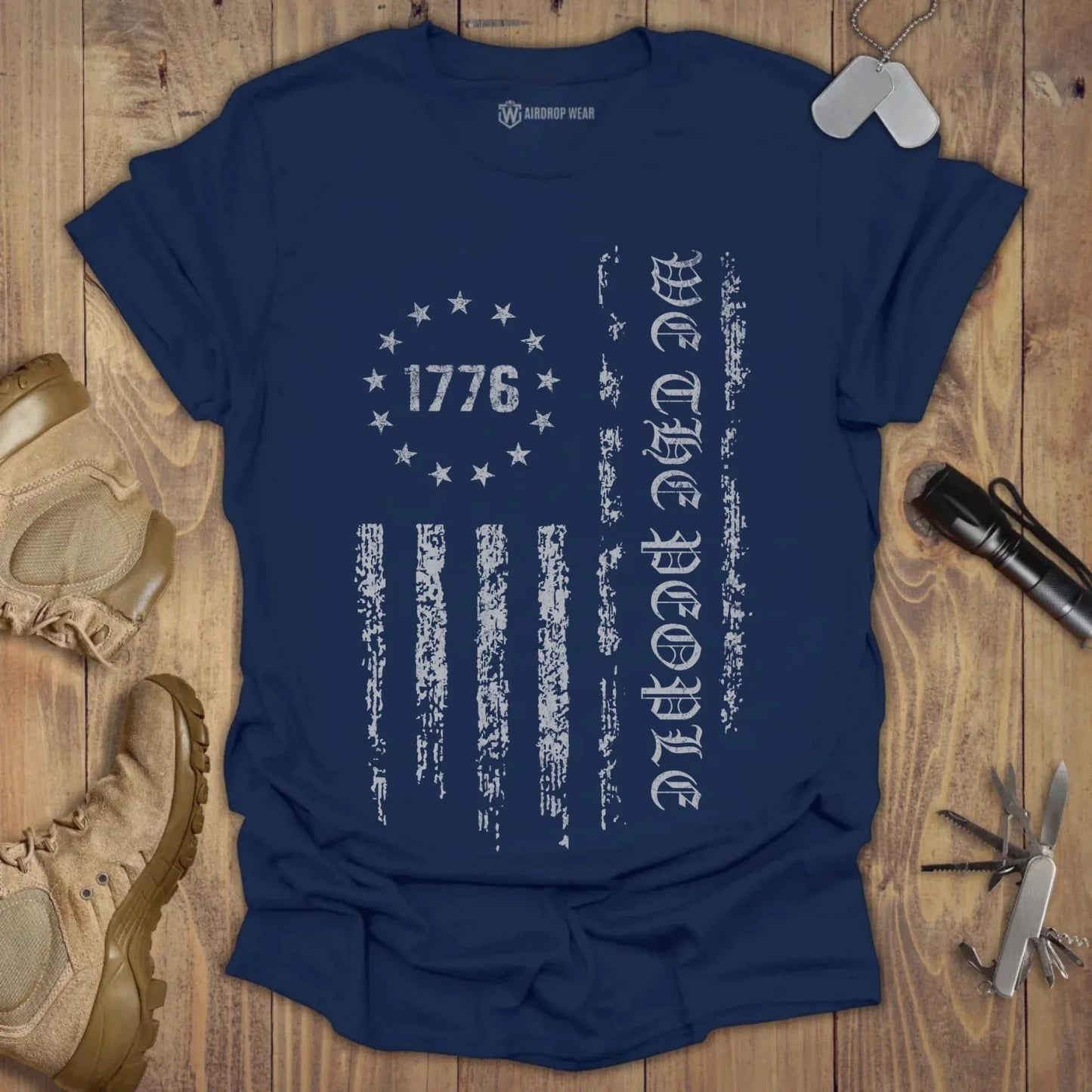 We The People Flag T-shirt Navy