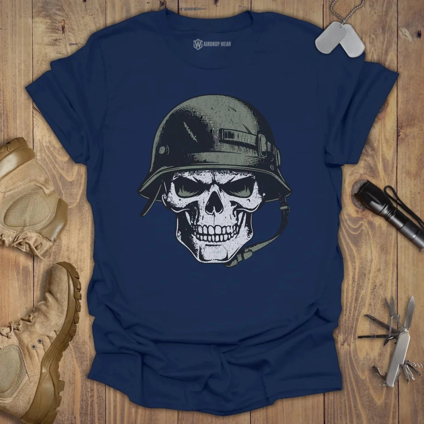 Skull Helmet T-shirt Navy