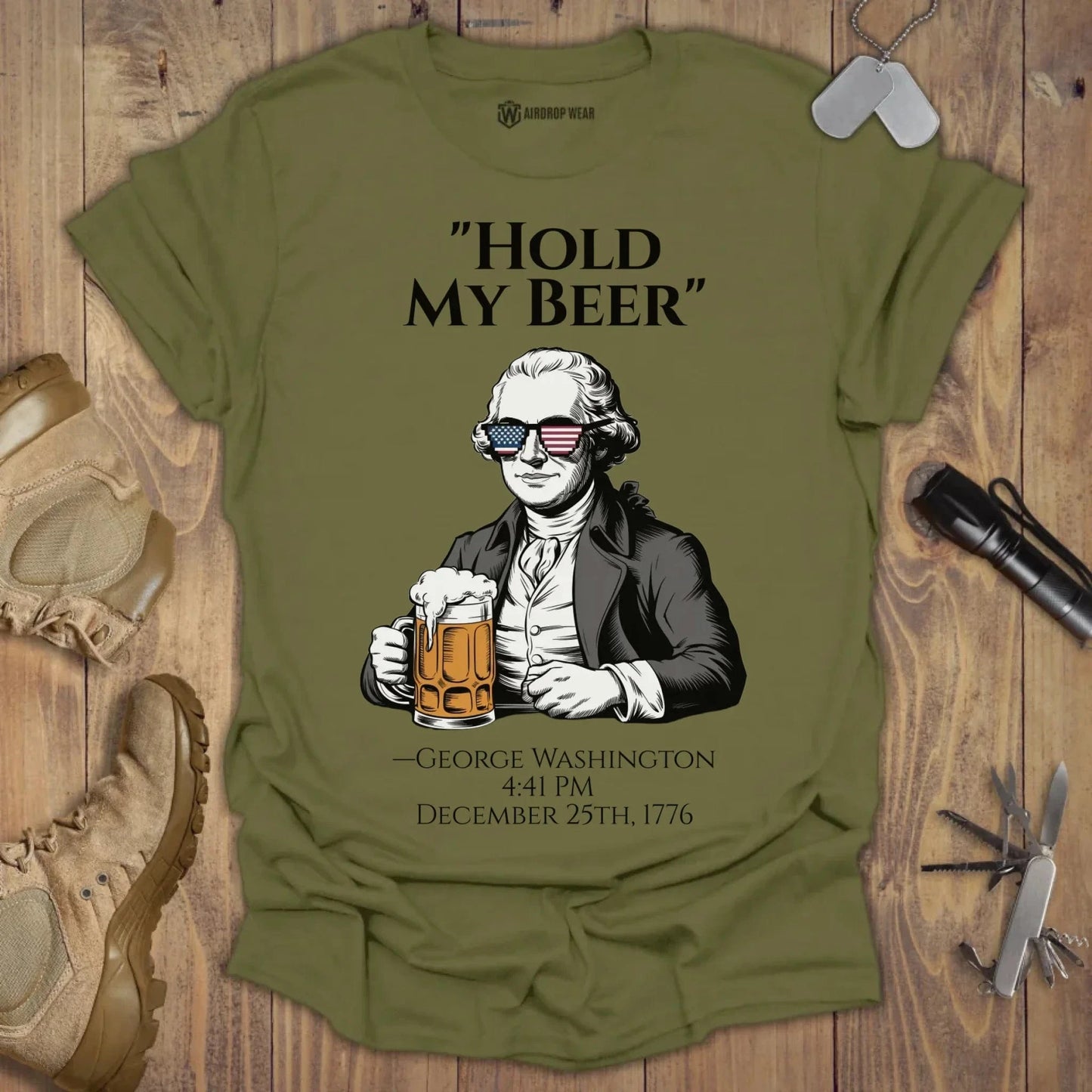 Hold My Beer T-shirt Military Green
