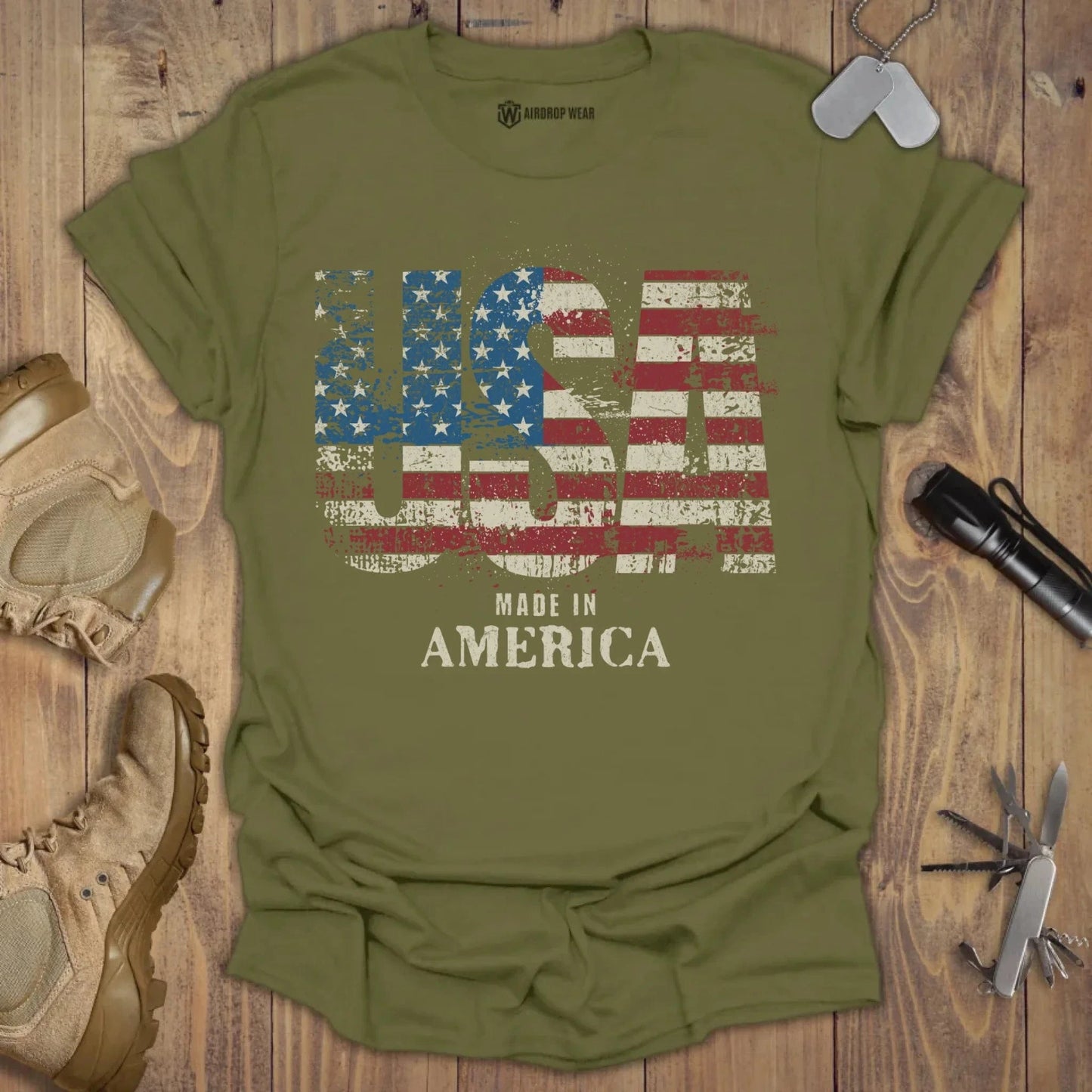 Made In America T-shirt Military Green