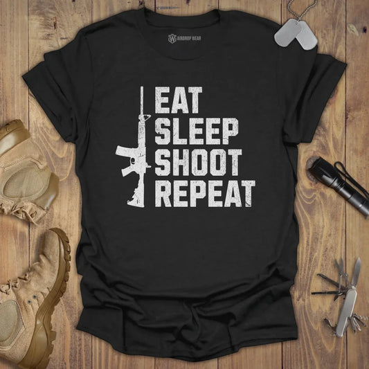 Eat Sleep Shoot T-shirt Black