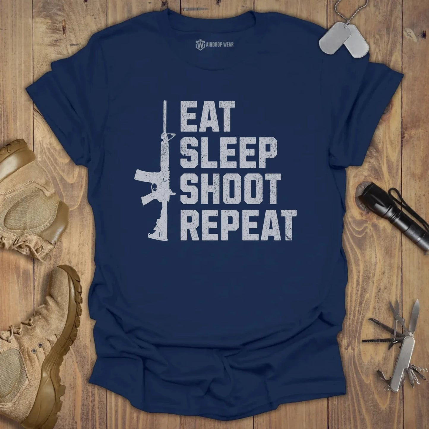 Eat Sleep Shoot T-shirt Navy