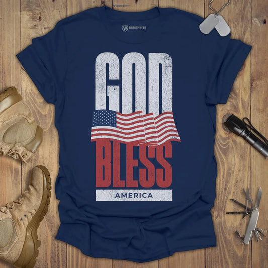 God Bless America T-shirt Navy