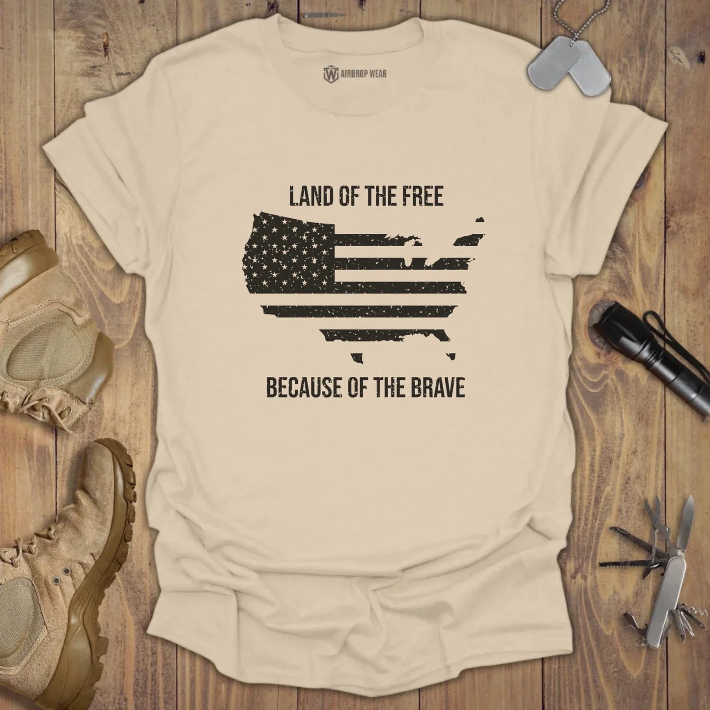 Land Of The Free T-shirt Sand