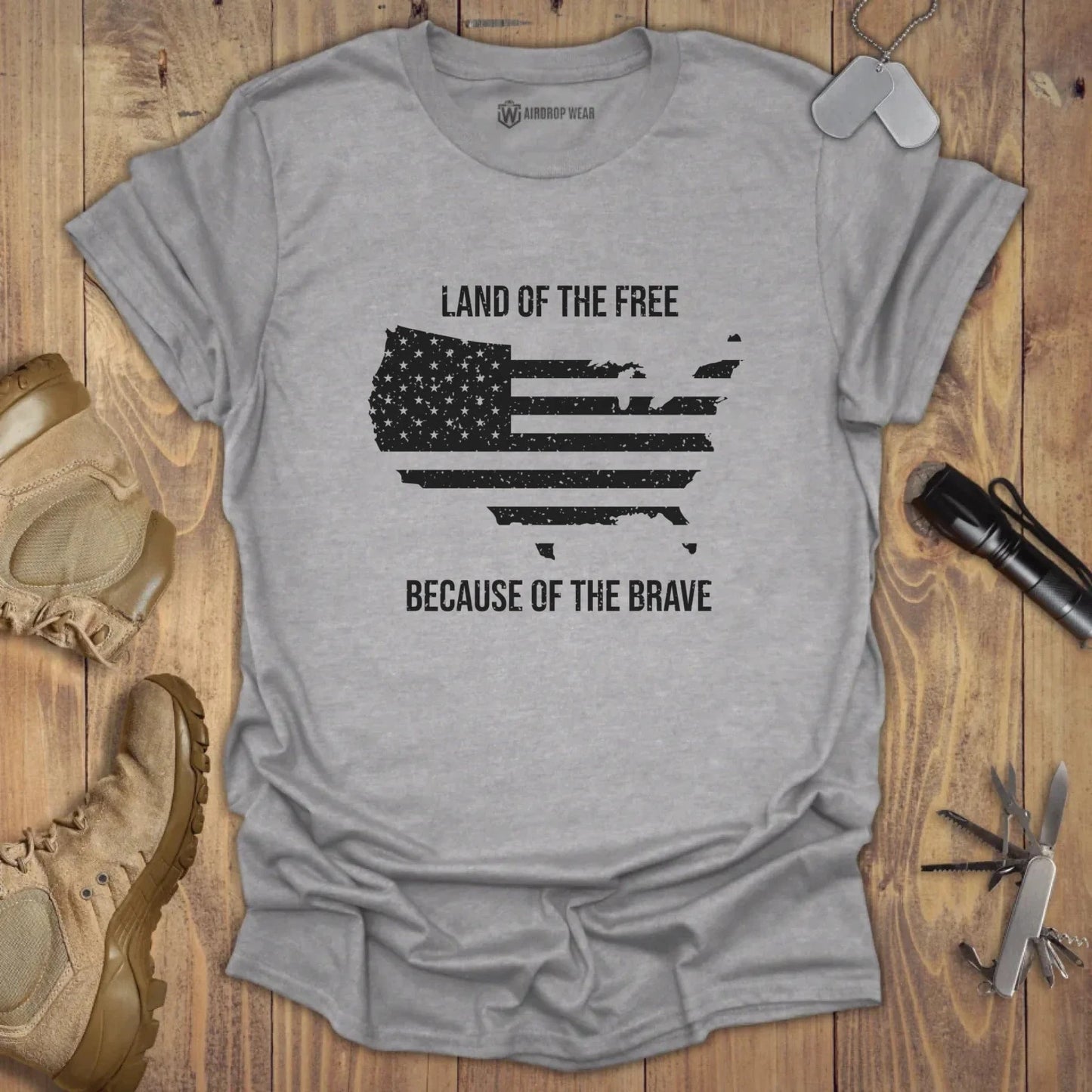 Land Of The Free T-shirt Sport Grey