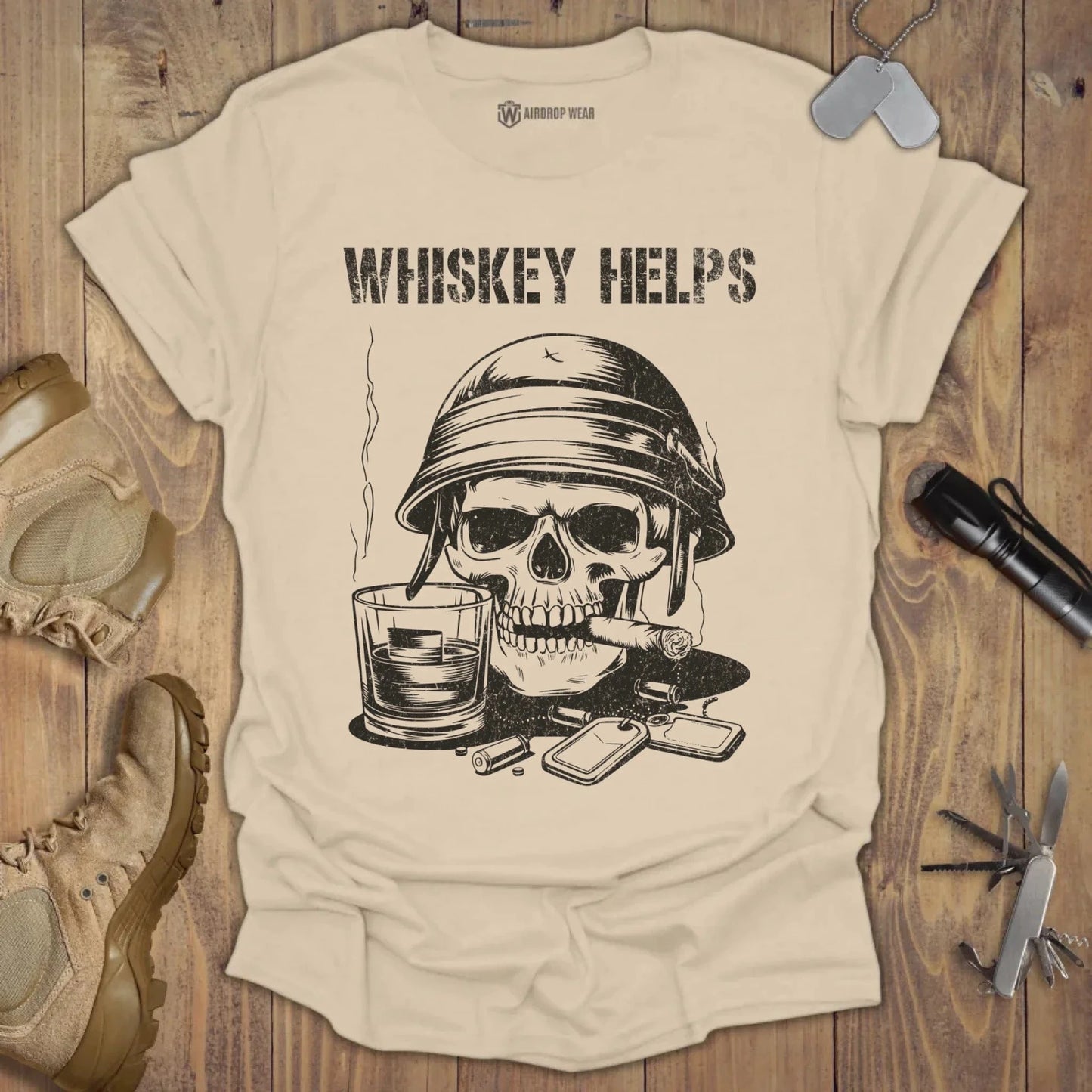 Whiskey Helps T-shirt Sand