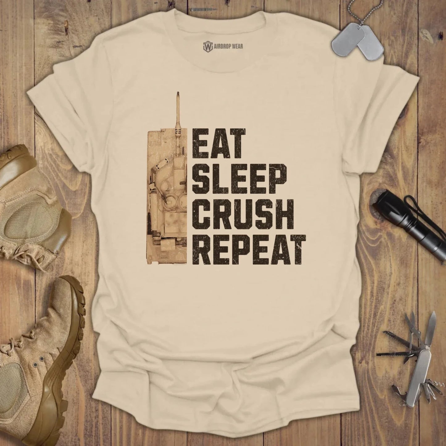 Eat Sleep Cruch T-shirt Sand