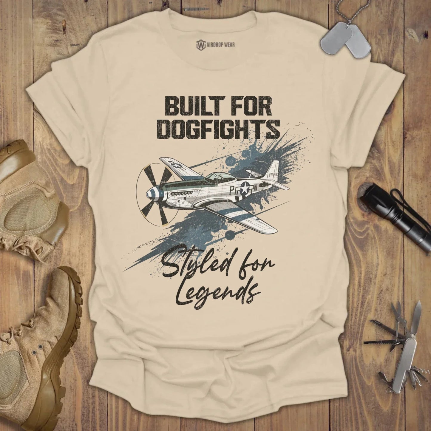 P-51 Mustang T-shirt Sand