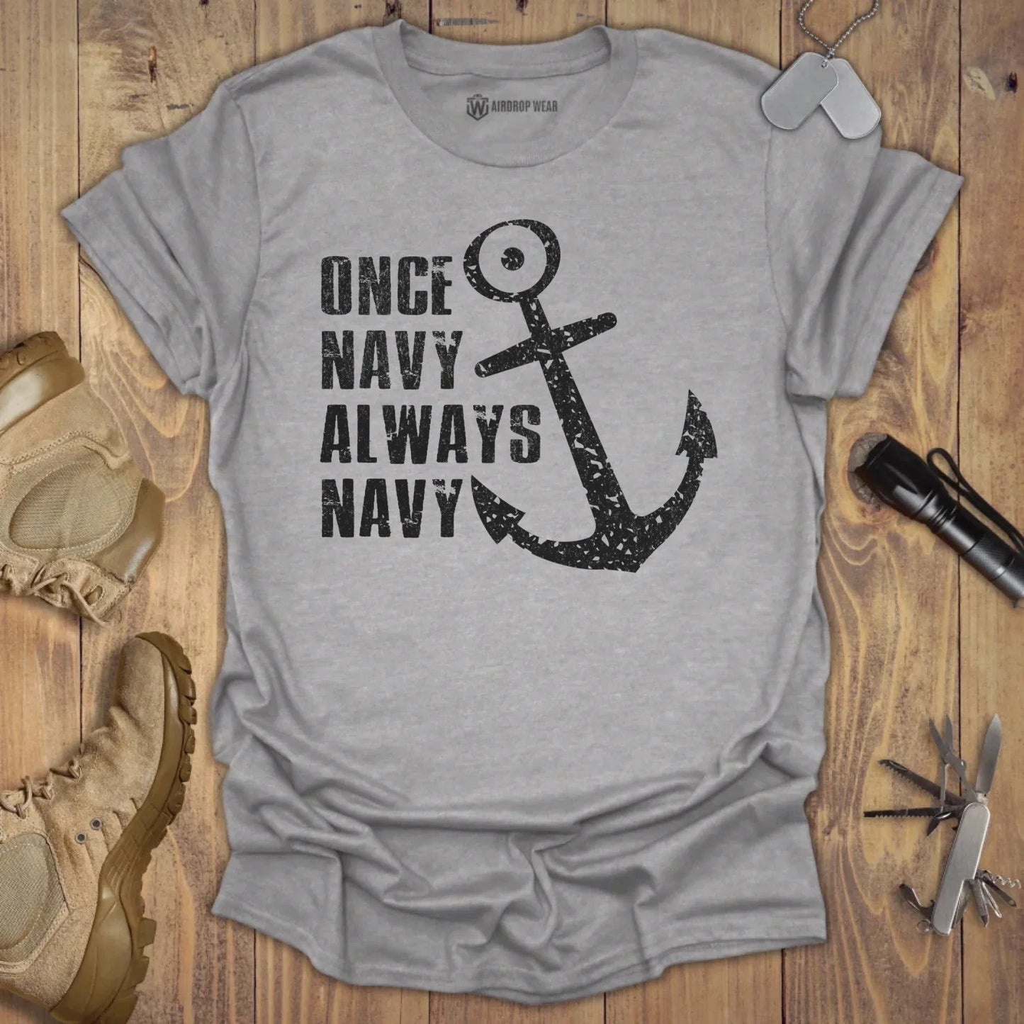 Always Navy T-shirt Sport Grey