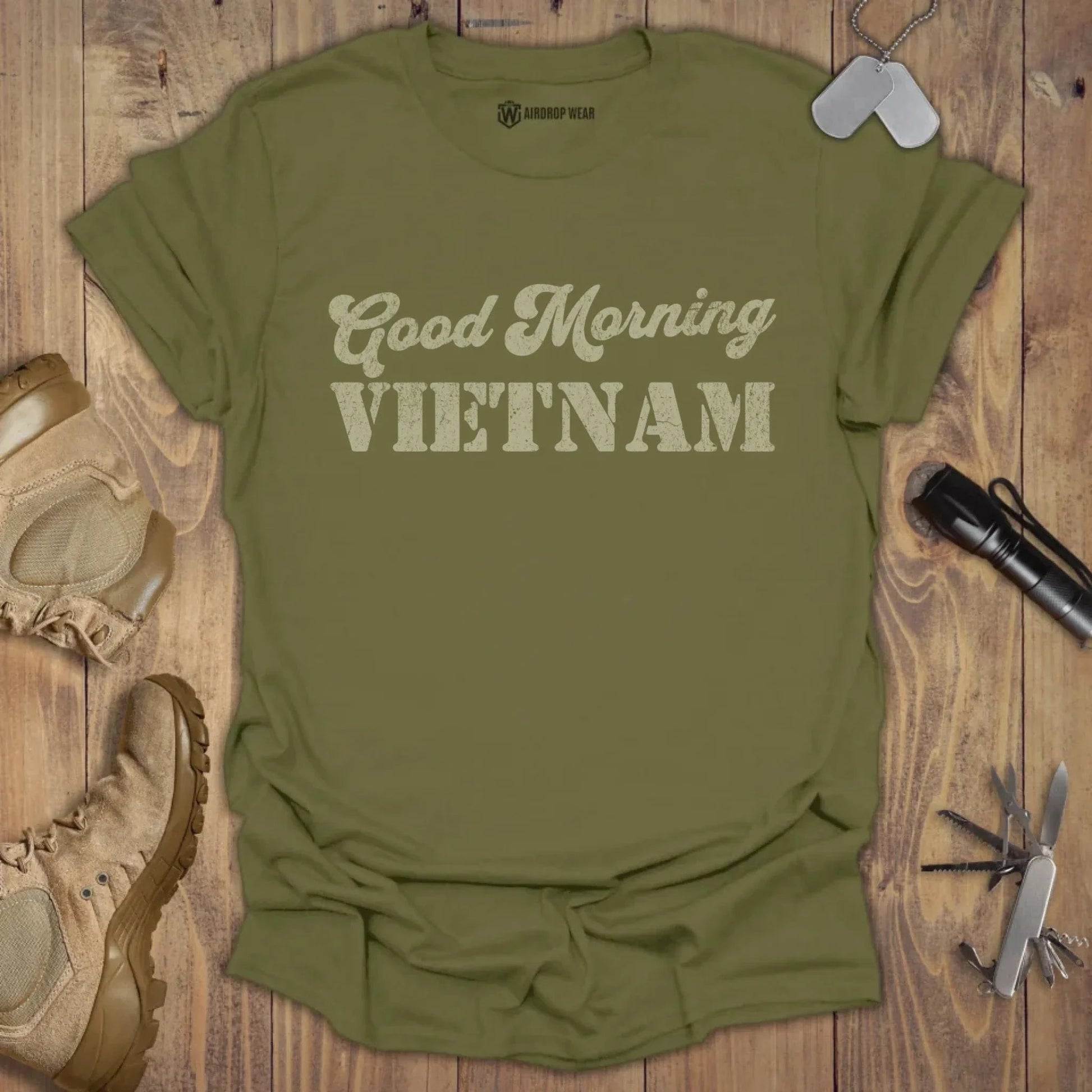 Good Morning Vietnam T-shirt Military Green