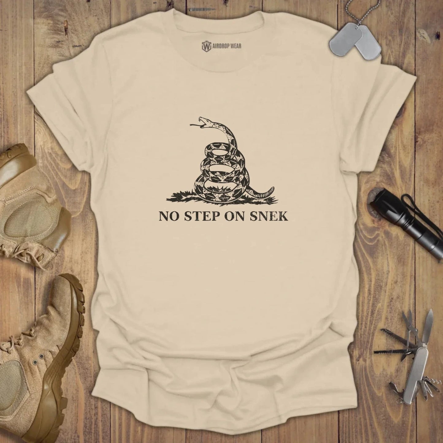 No Step On Snek T-shirt Sand