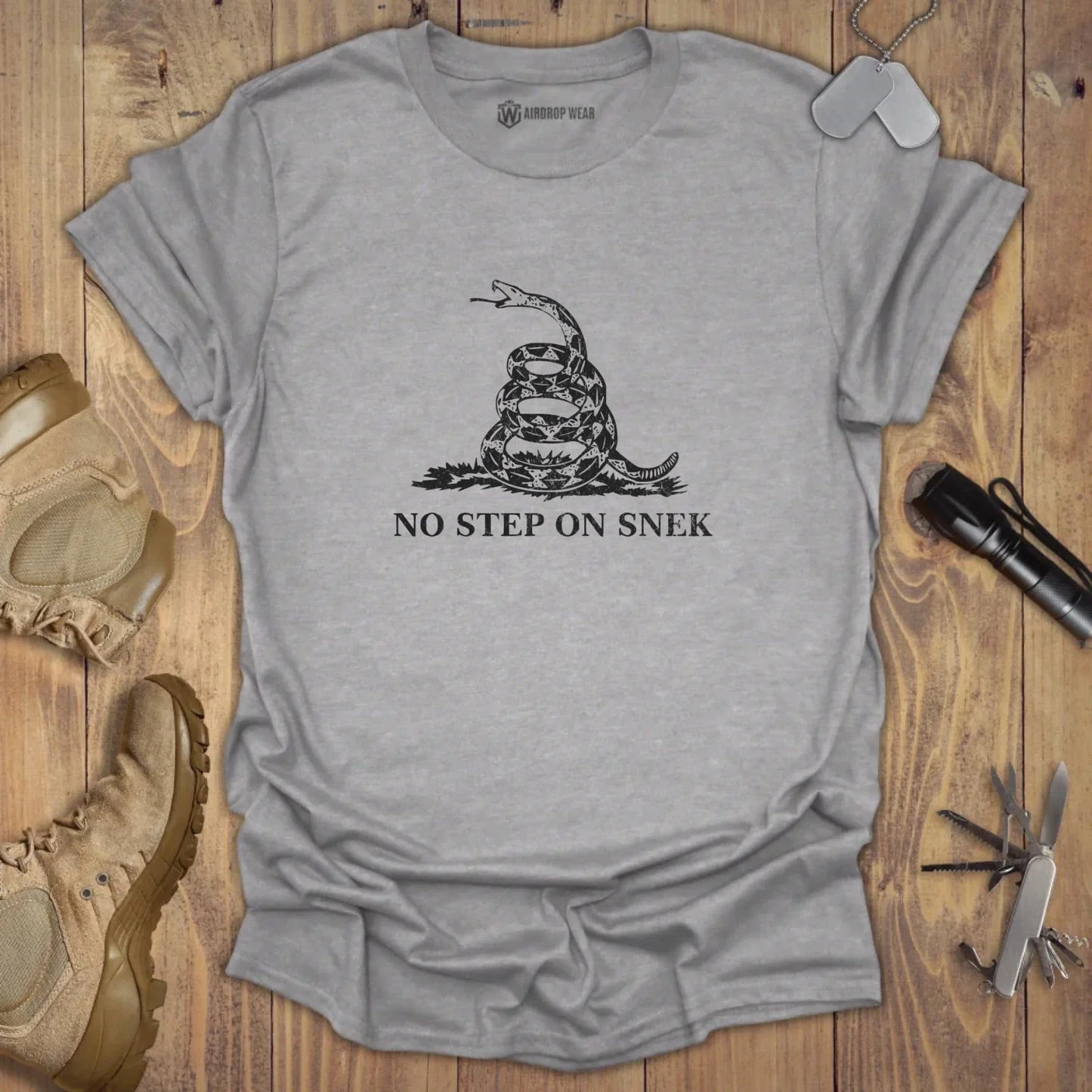 No Step On Snek T-shirt Sport Grey