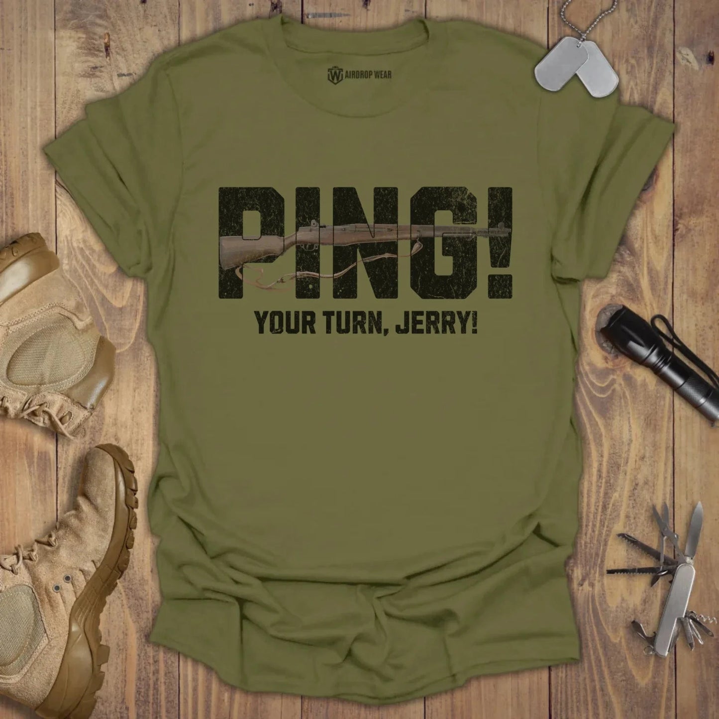 PING! T-shirt Military Green