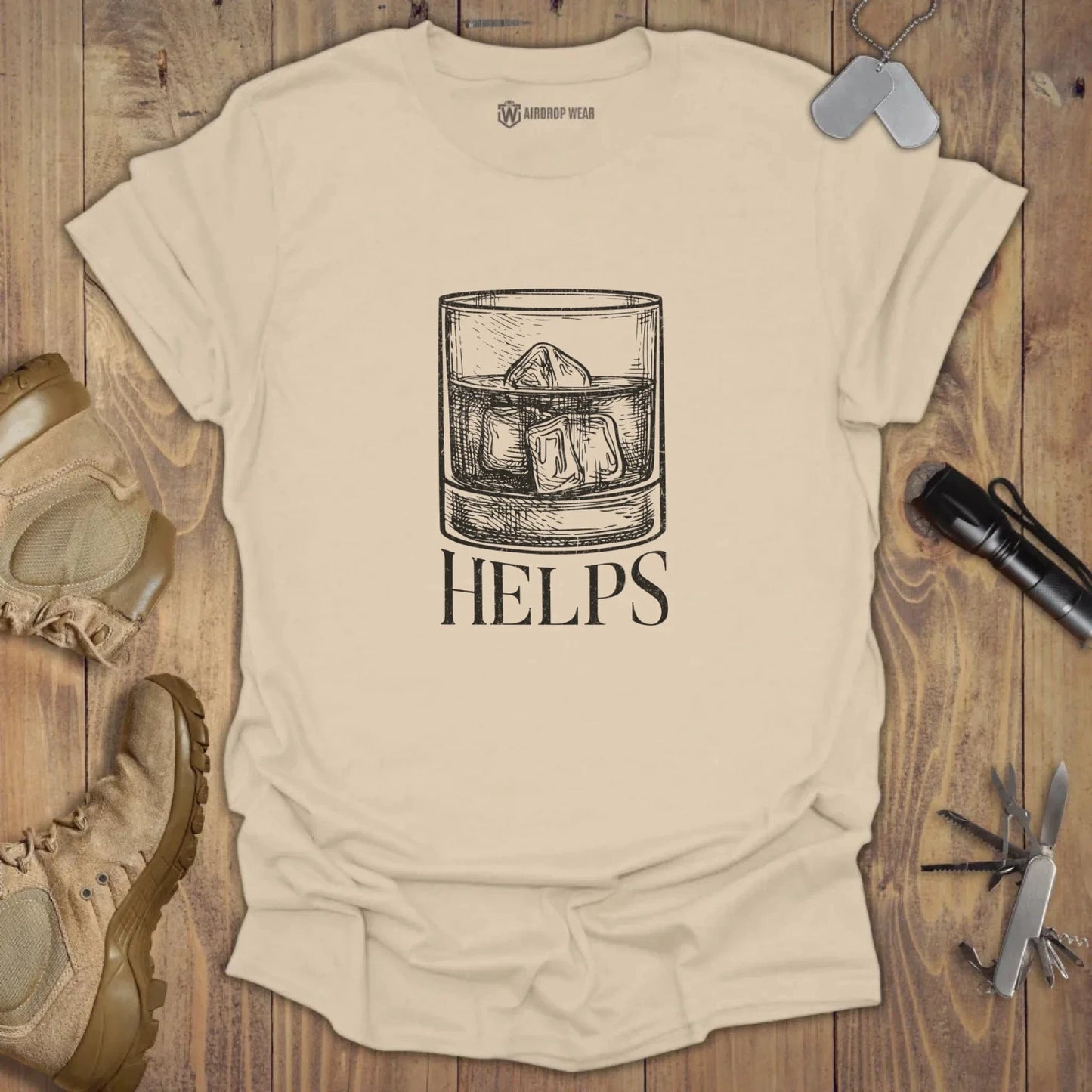 Whiskey Helps T-shirt Sand