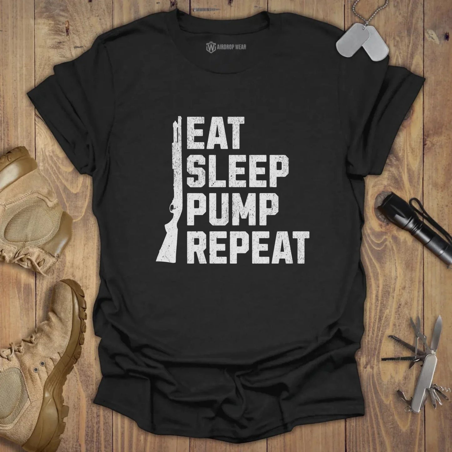 Eat Sleep Pump T-shirt Black