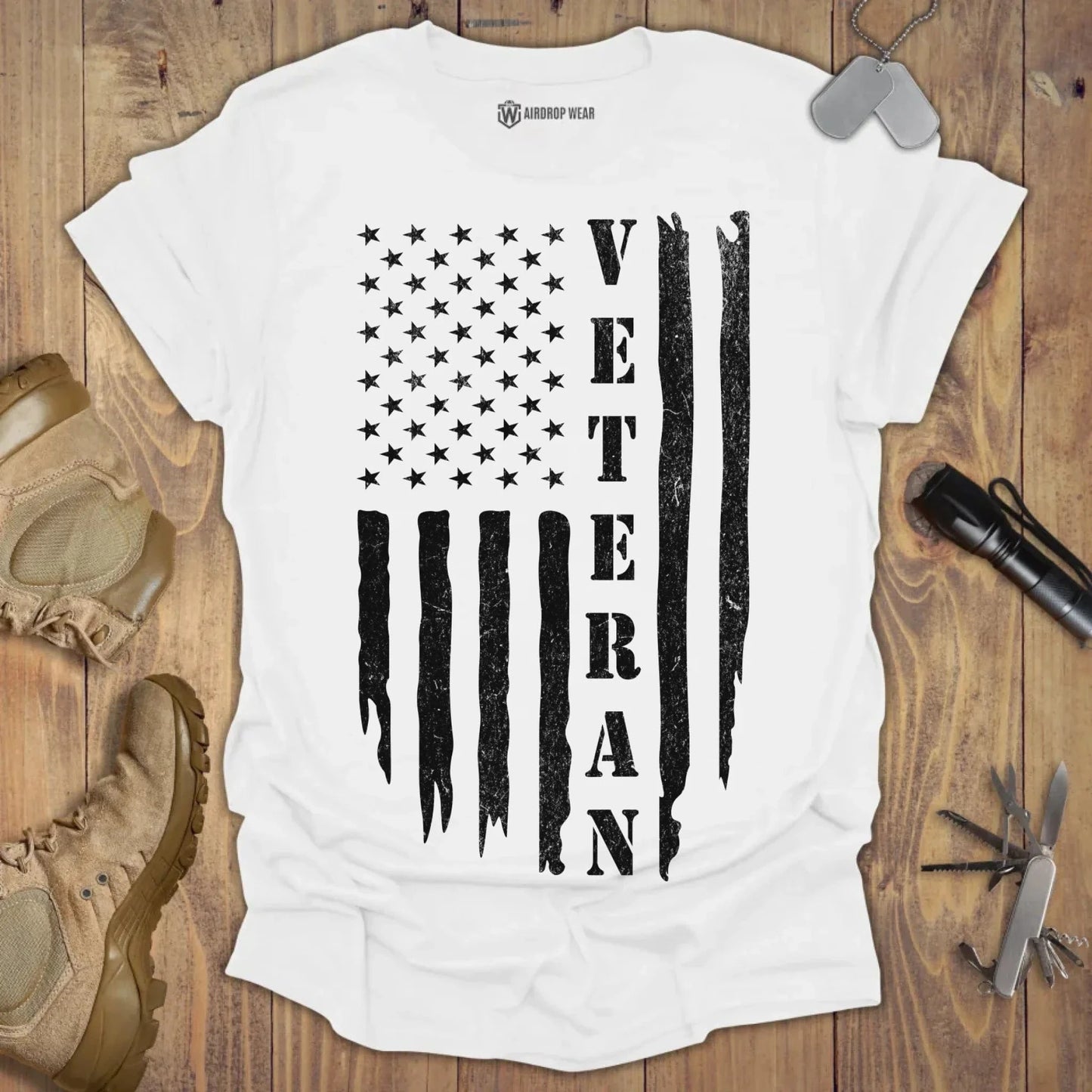 Veteran Flag T-shirt White