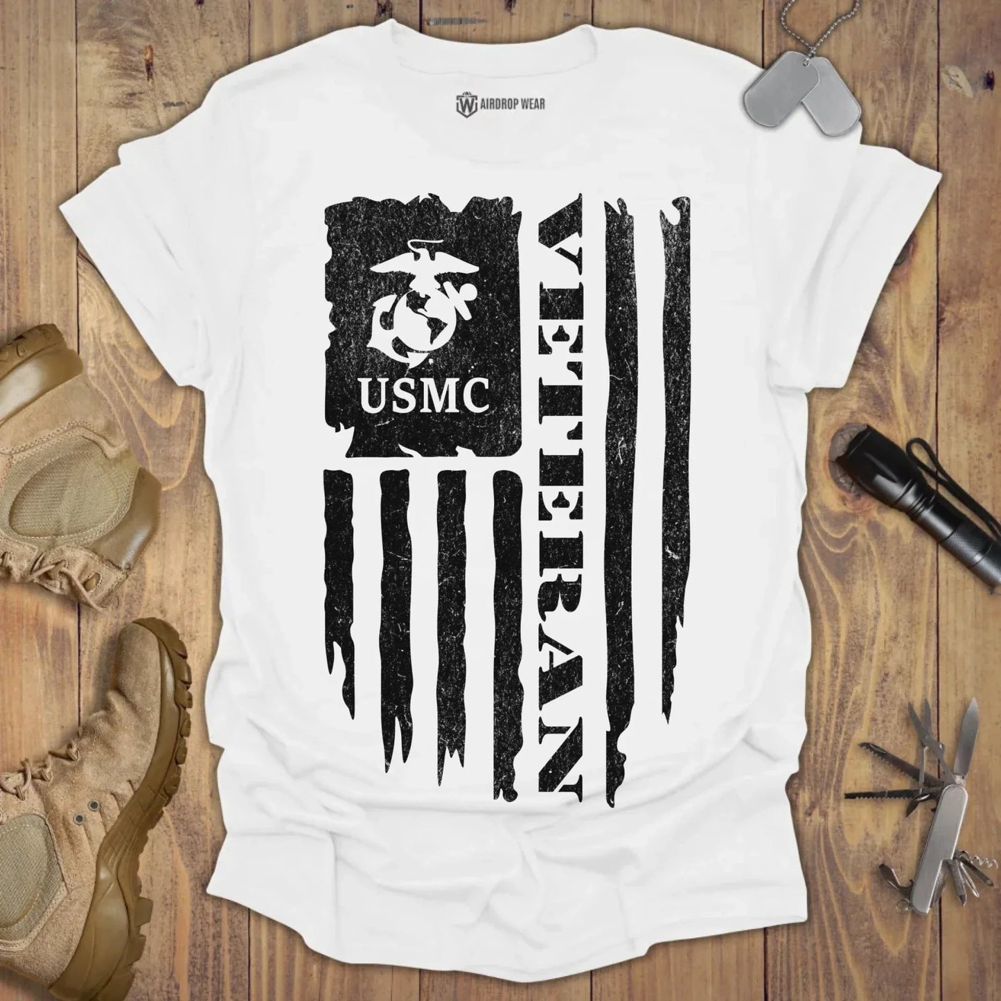 USMC Veteran T-shirt White
