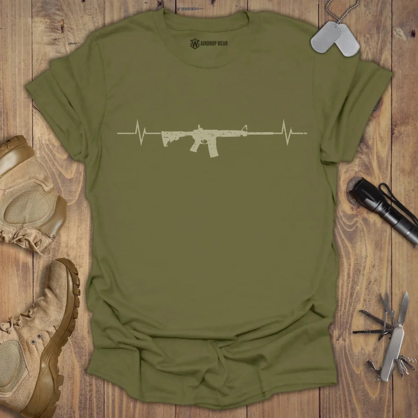 AR-15 Pulse T-shirt Military Green