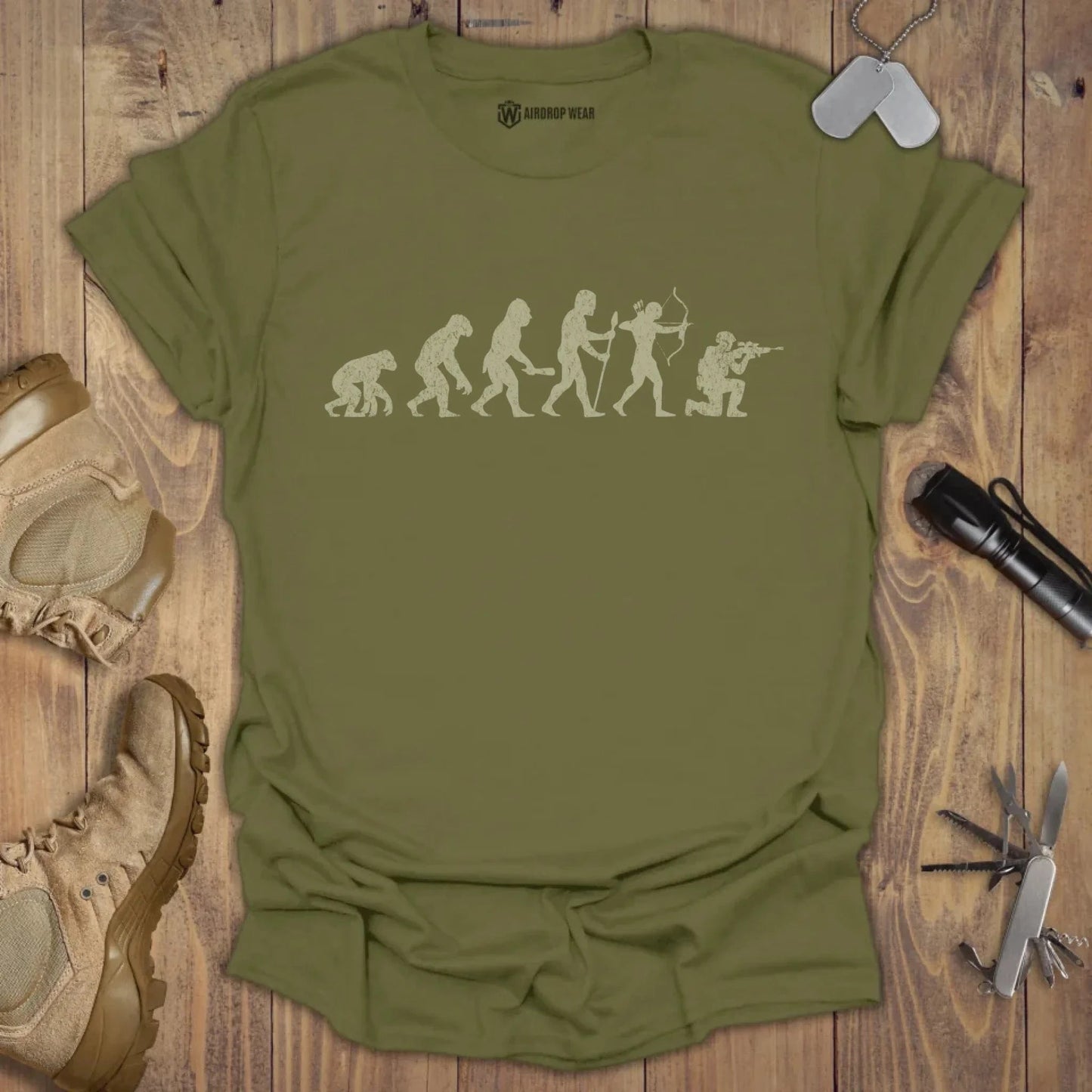 Evolution Of A Man T-shirt Military Green