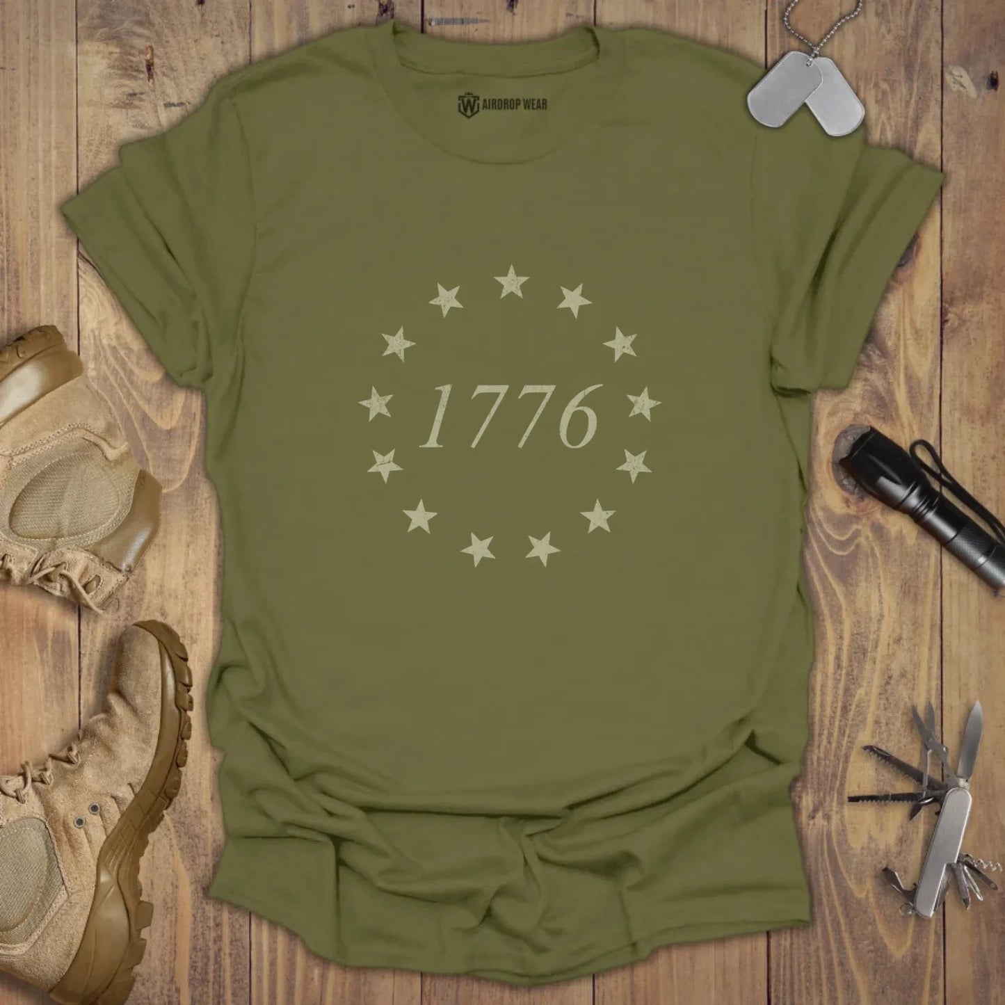 1776 T-shirt Military Green