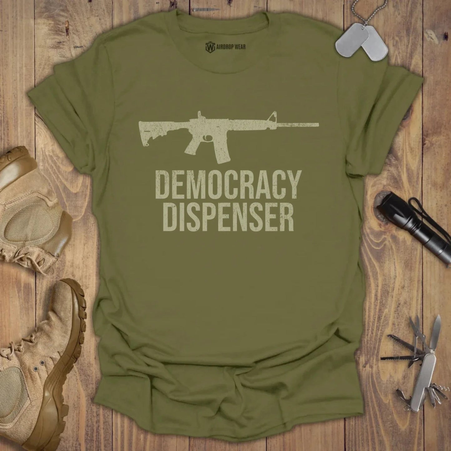 Democracy Dispenser T-shirt Military Green
