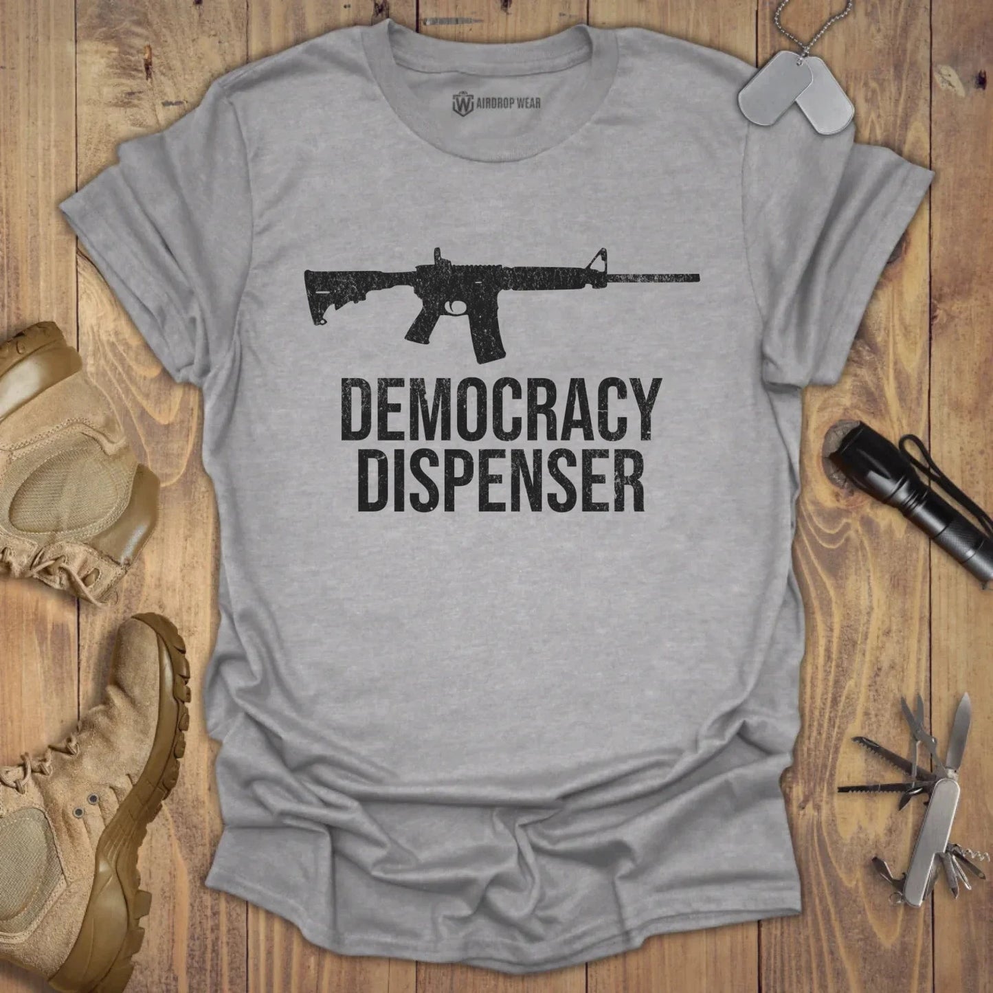Democracy Dispenser T-shirt Sport Grey