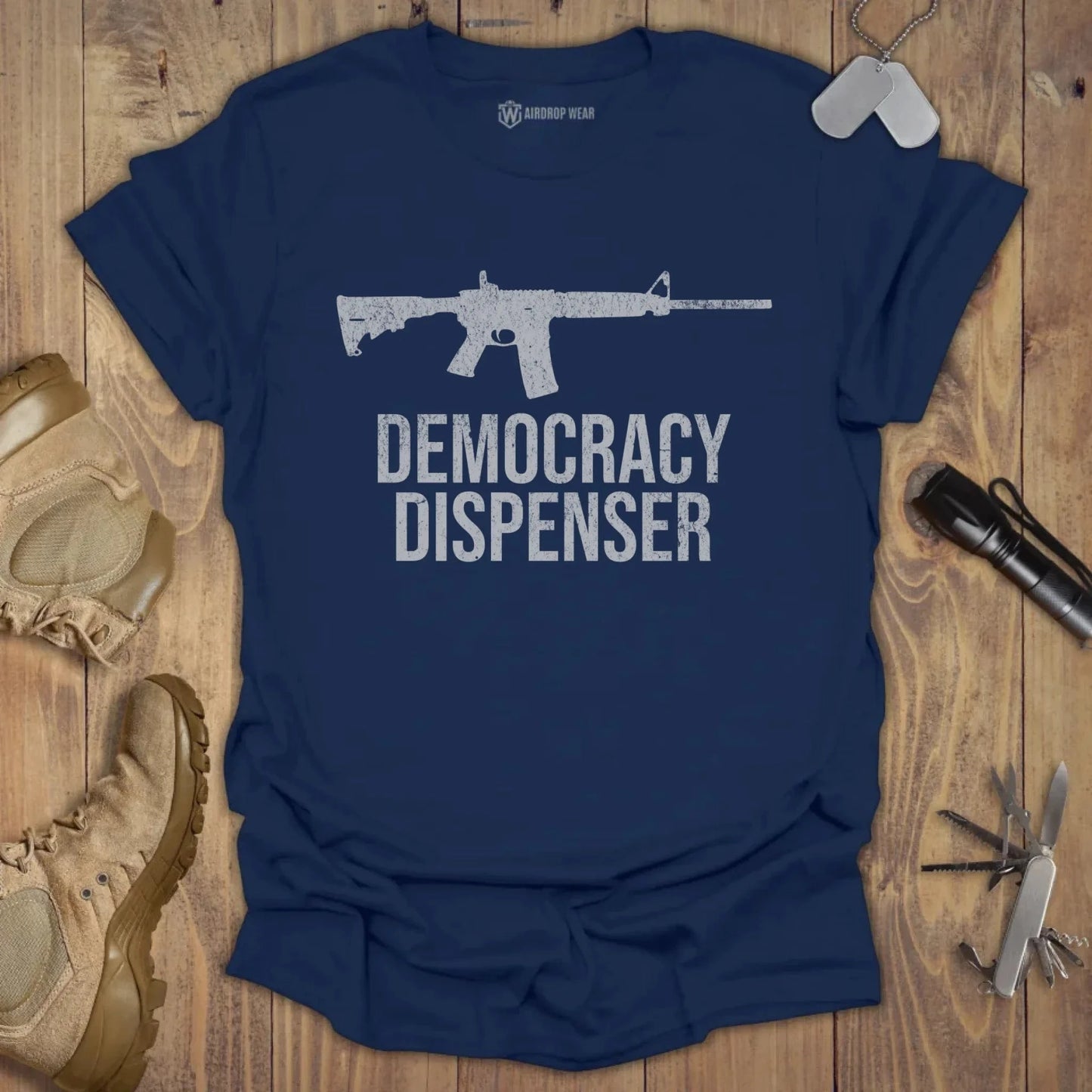 Democracy Dispenser T-shirt Navy