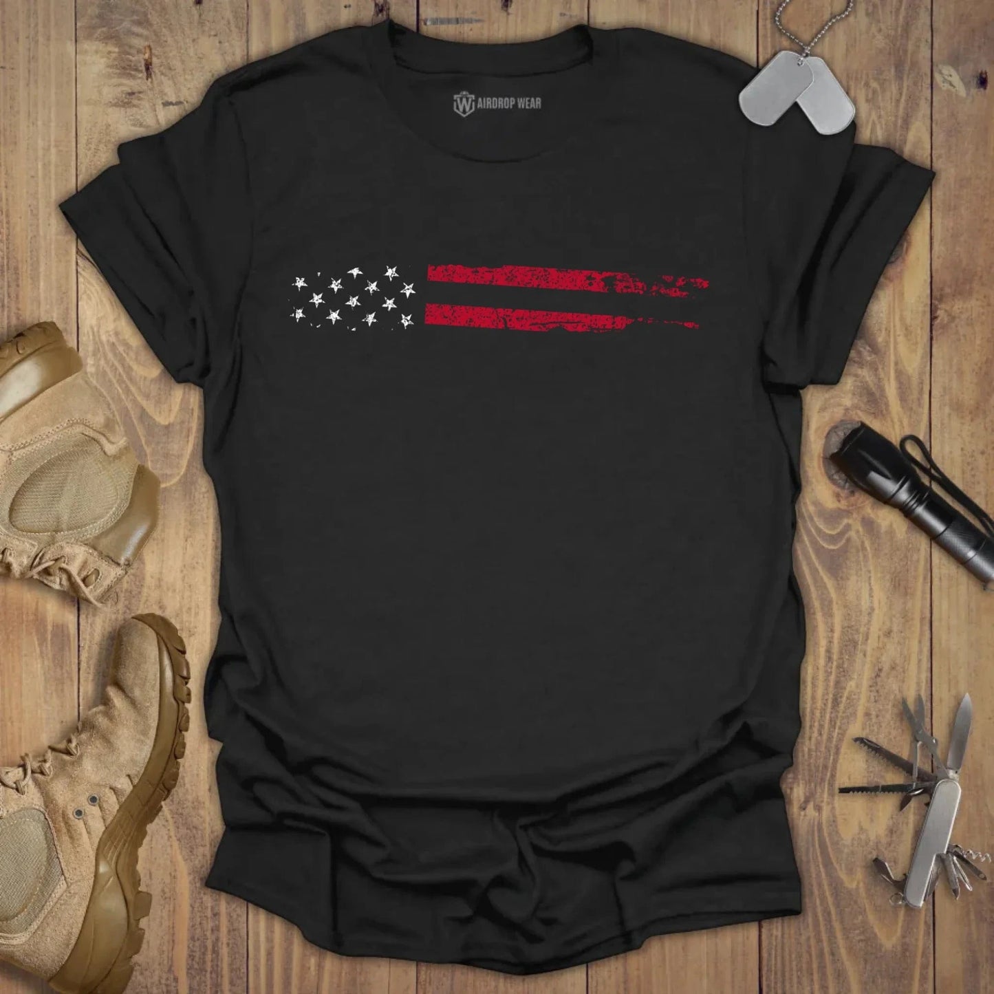 US Flag T-shirt Black