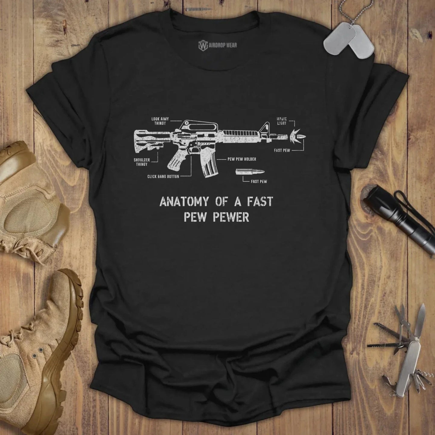 Fast Pew Pewer Anatomy T-shirt Black
