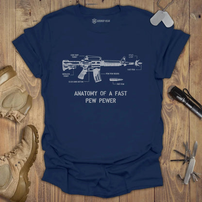 Fast Pew Pewer Anatomy T-shirt Navy