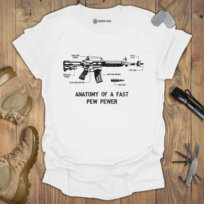 Fast Pew Pewer Anatomy T-shirt White