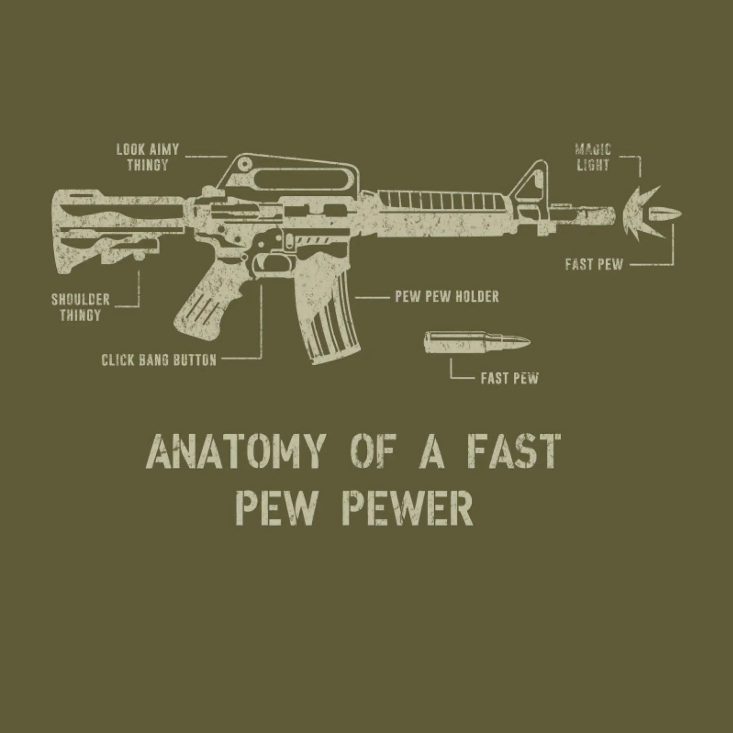 Fast Pew Pewer Anatomy T-shirt
