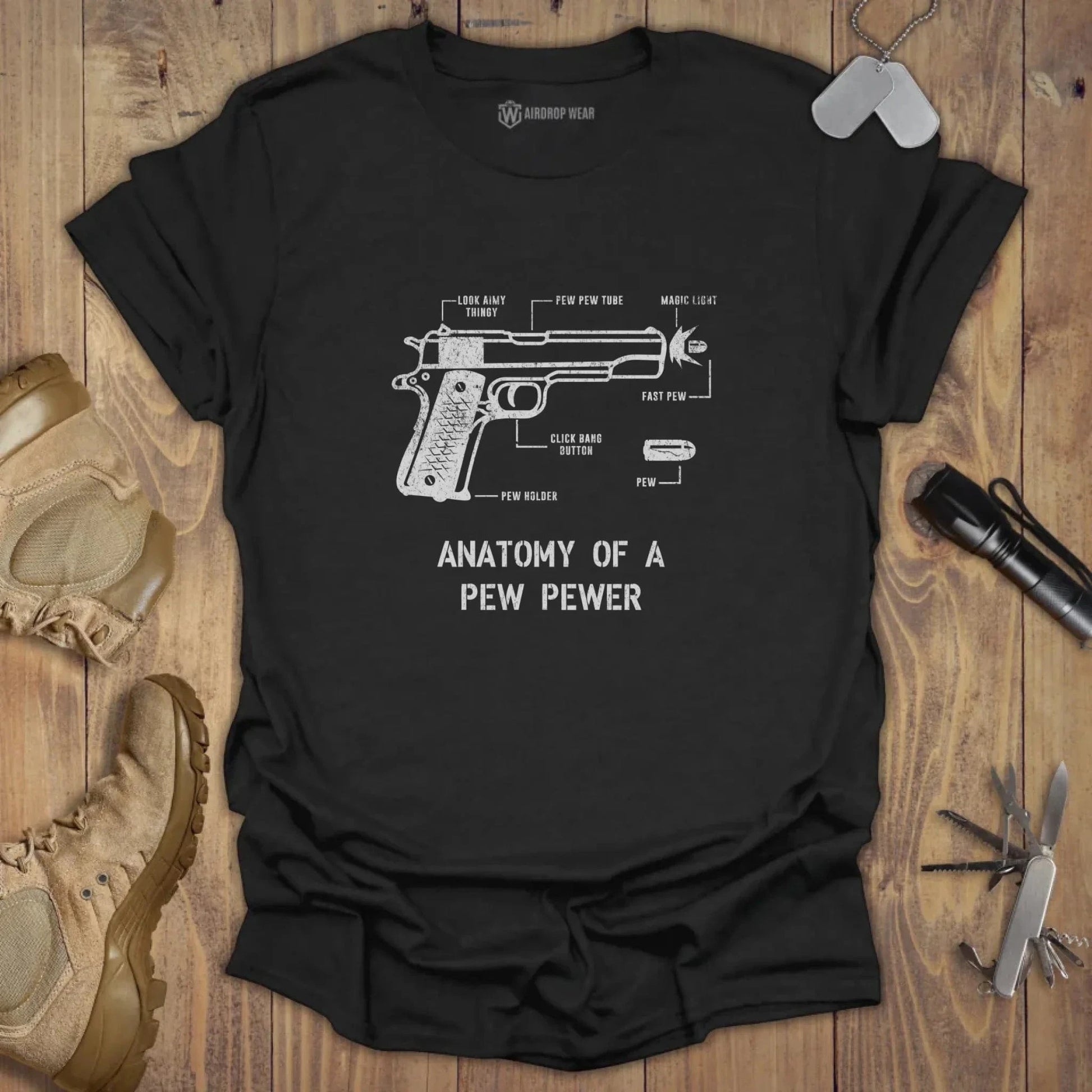 Pew Pewer Anatomy T-shirt Black