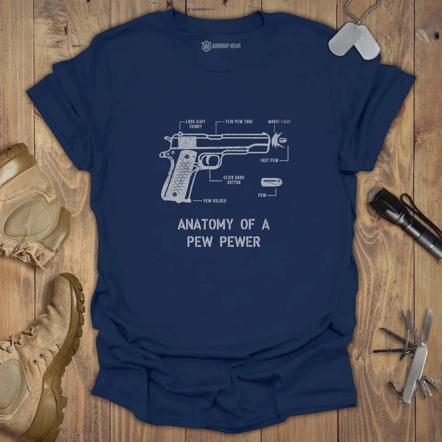 Pew Pewer Anatomy T-shirt Navy