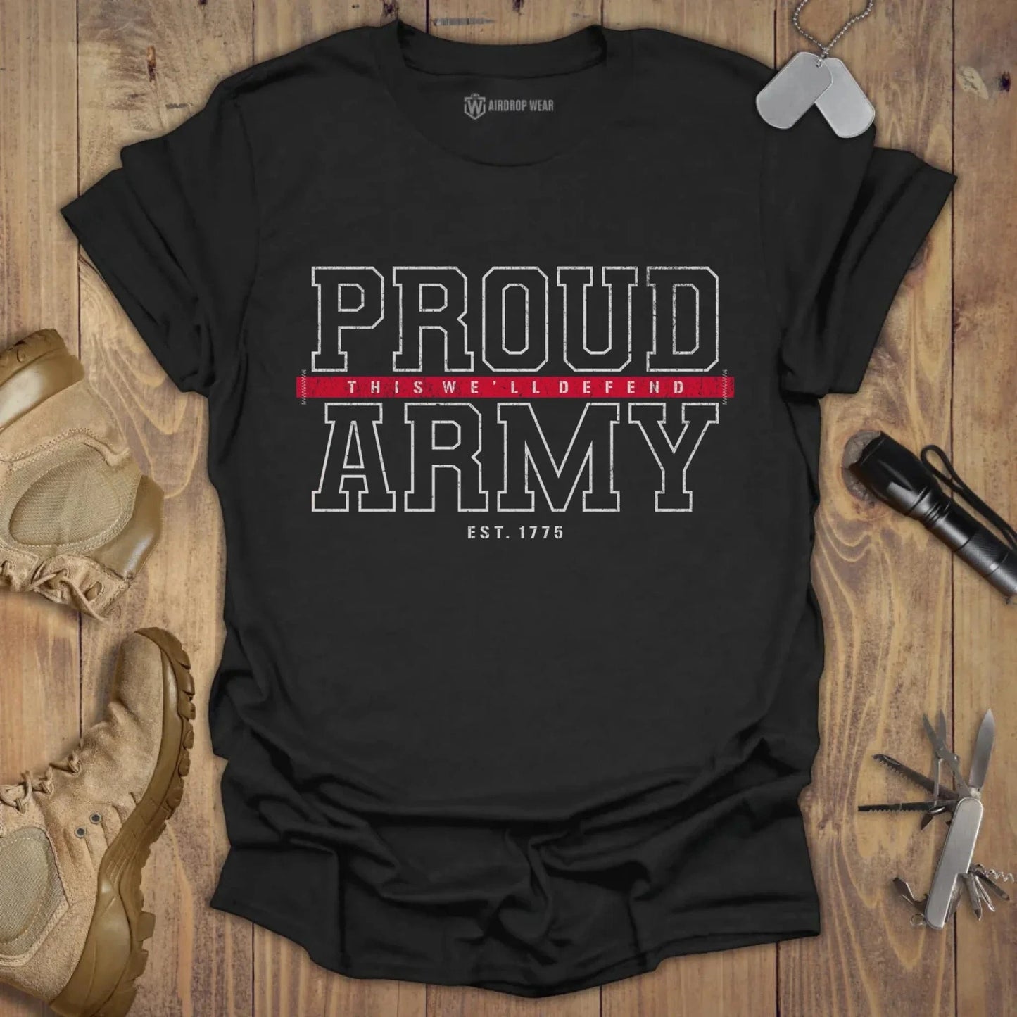 Proud Army T-shirt Black