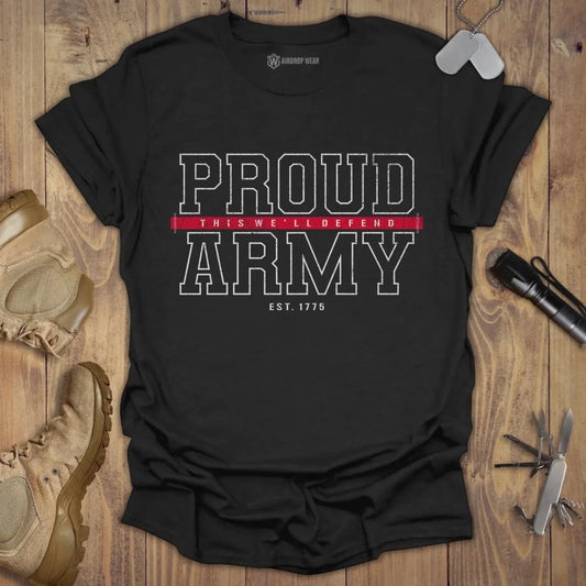 Proud Army T-shirt Black