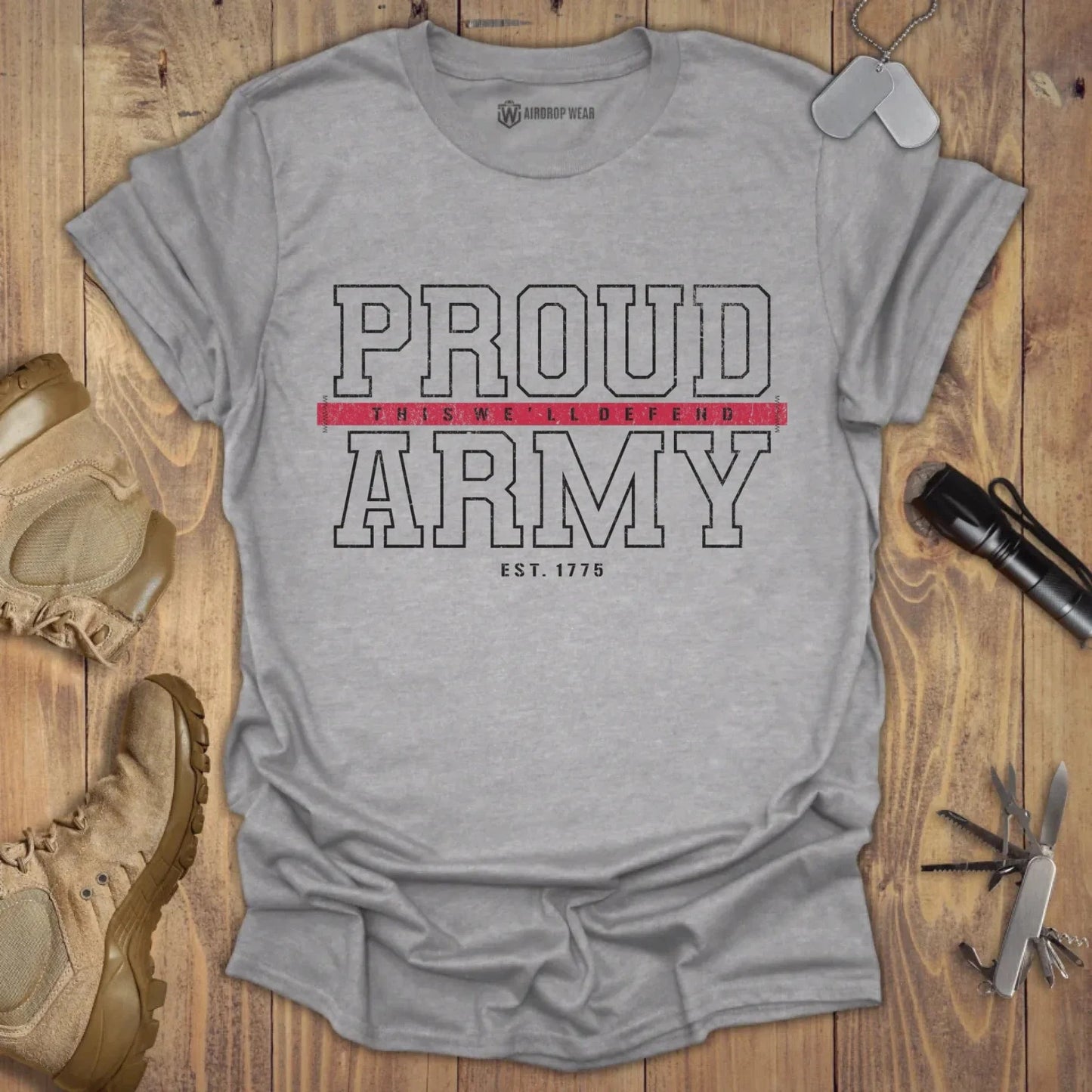 Proud Army T-shirt Sport Grey