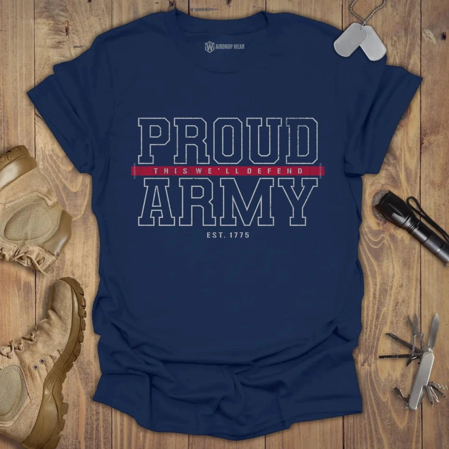 Proud Army T-shirt Navy