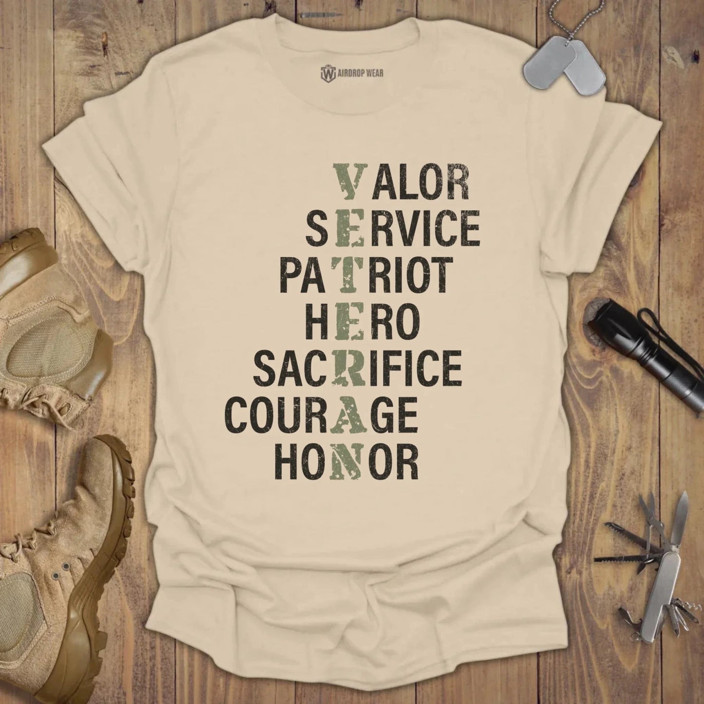 VETERAN T-shirt Sand