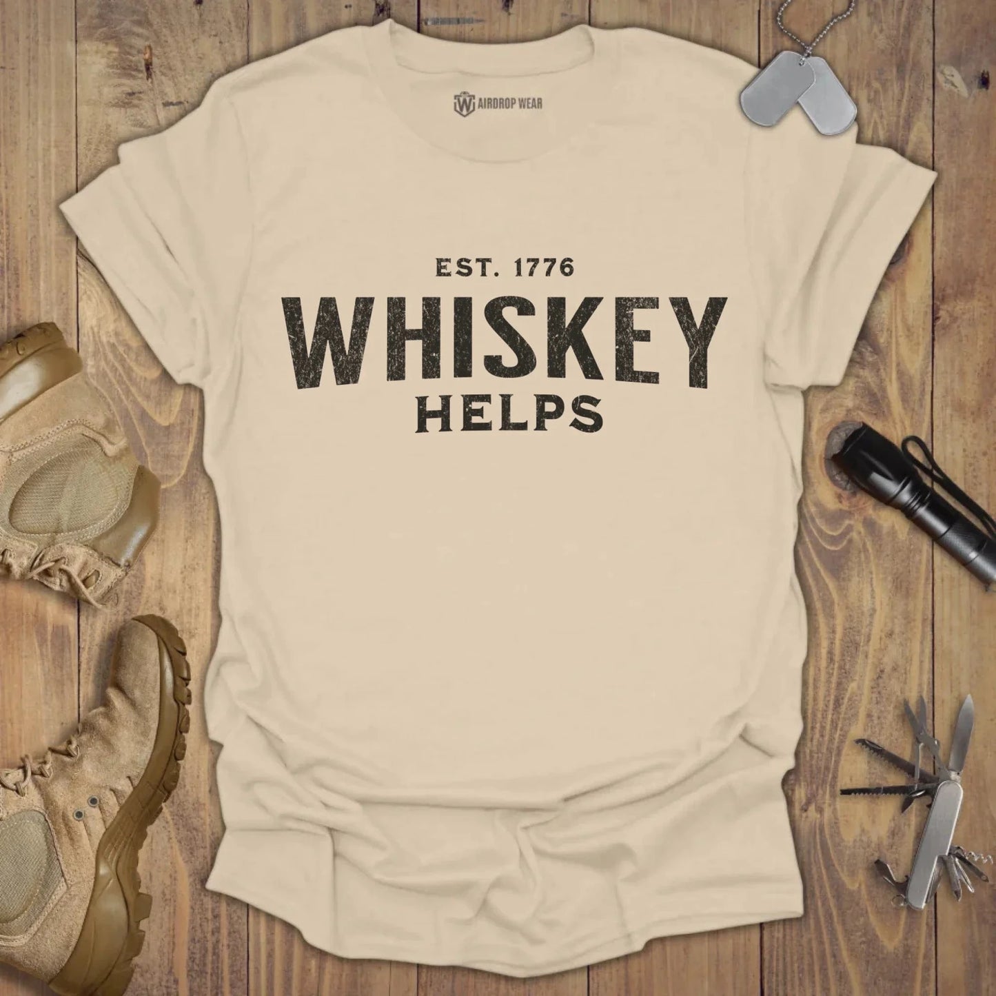 Whiskey Helps T-shirt Sand