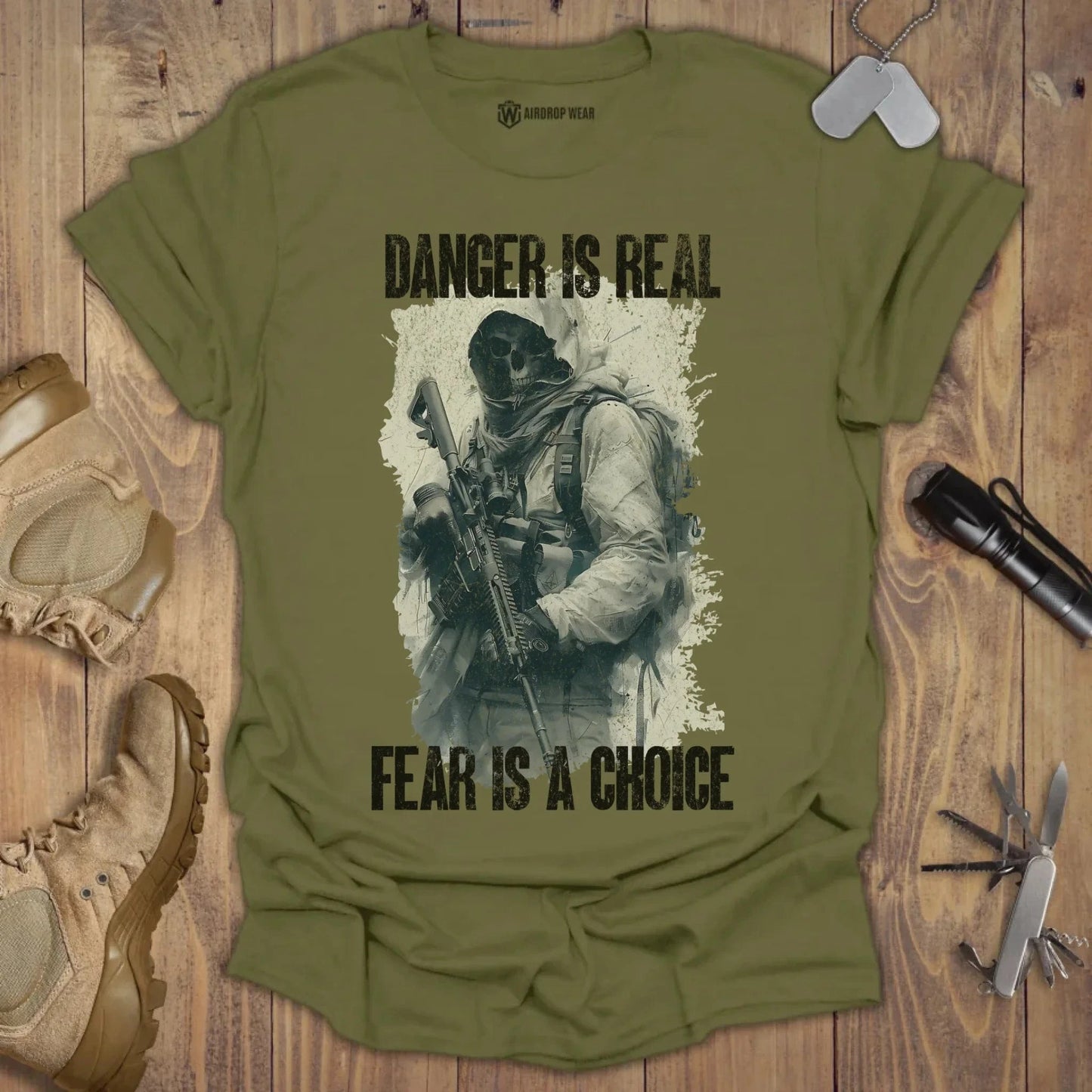 Fear Is A Choice T-shirt Military Green